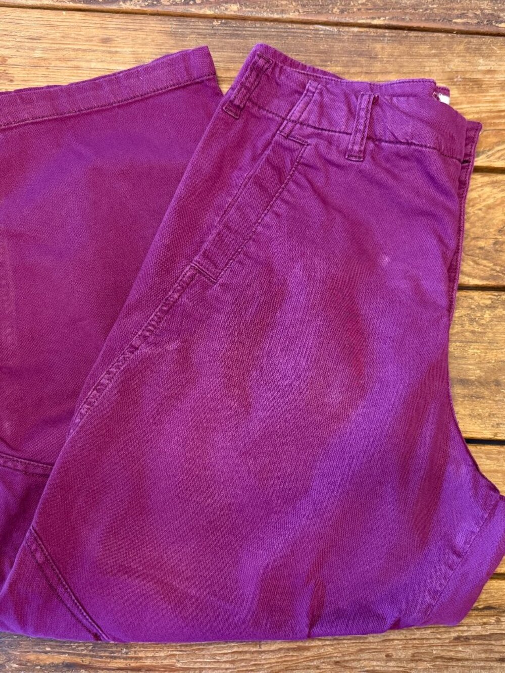 Pilcro Barrel Pant, button front, buckle back, purple, size 29 - Picture 5 of 9